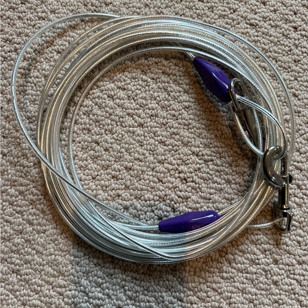 25 ft heavy duty cable leash for yard.